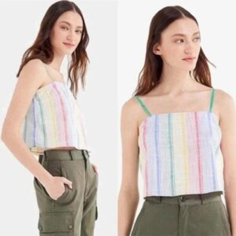 Urban Outfitters rainbow Striped Cropped Tank Top